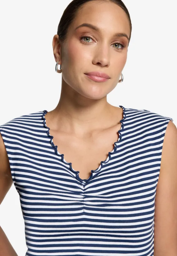 Top gestreift mit Raffung